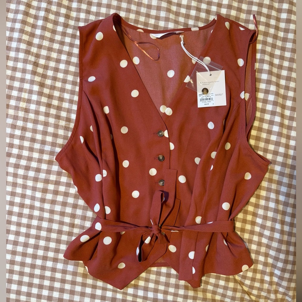 Polka Dot Sleeveless Top
